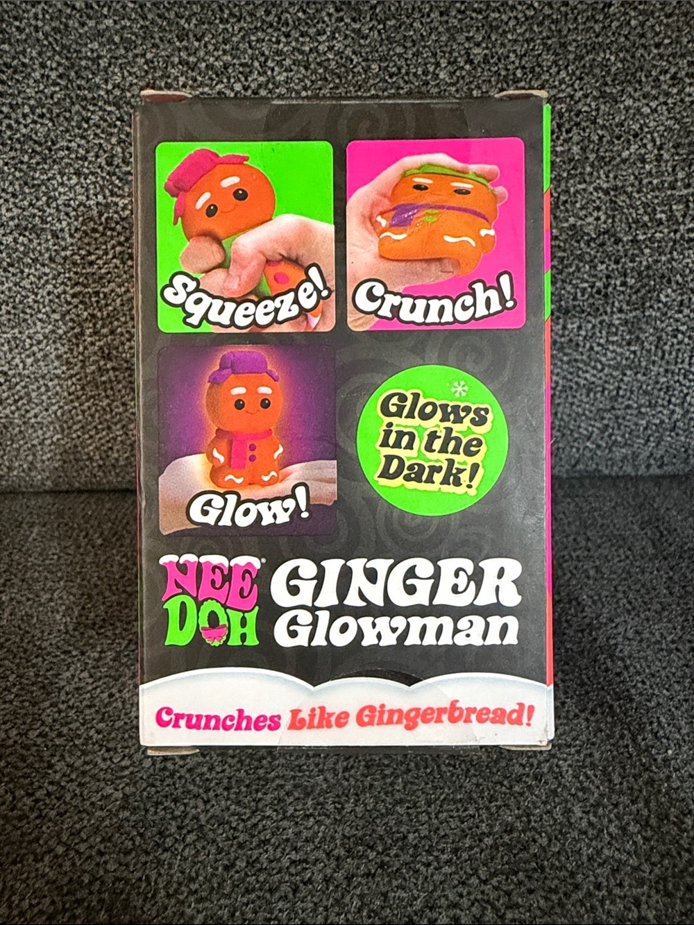 NeeDoh Squishmas ULTRA RARE Ginger Glowman-Orange Glow-in-the-Dark Squishy. - Picture 3 of 7